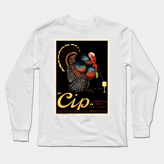 Turkey CIP THE PERFECT APERITIF Padova Italy Vintage Alcohol Art Deco Poster Long Sleeve T-Shirt by vintageposters